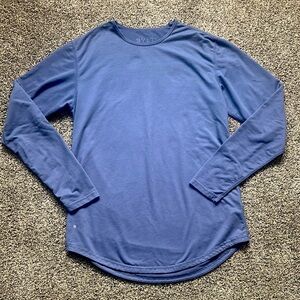 BYLT Basics Drop Cut Men's Blue Long Sleeve Shirt- S